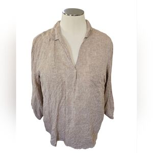 J. Jill Light Brown Linen Blouse